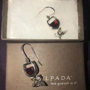 Silpada .925 Garnet Wineglass Earrings - Retired